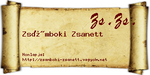 Zsámboki Zsanett névjegykártya