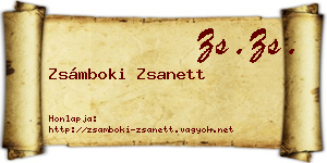Zsámboki Zsanett névjegykártya